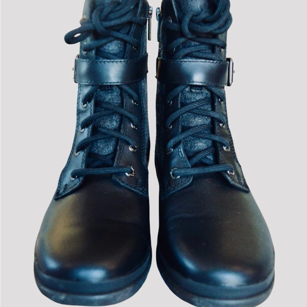 NIB UGG Kesey Waterproof Black Leather Combat Boots